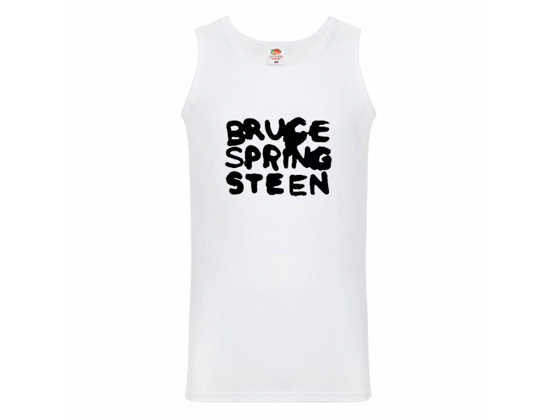 Camiseta blanca de tirantes de Bruce Springsteen