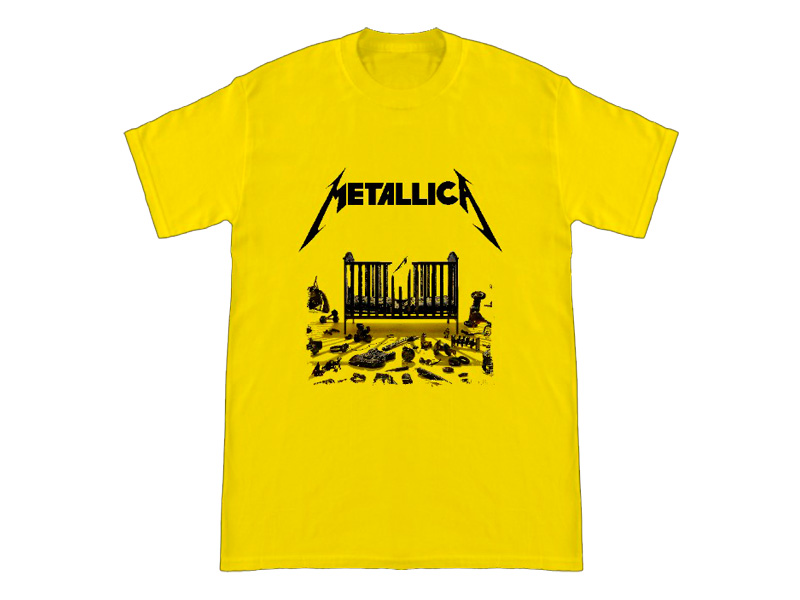 Camiseta amarilla para mujer del grupo Metallica 72