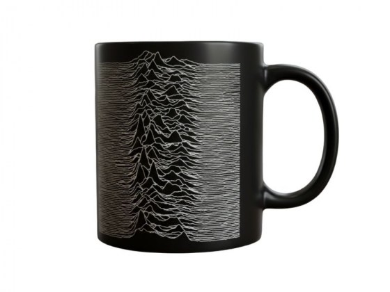 Taza Joy Division - Unknown Pleasures - negra sin letras