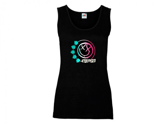 Camiseta de tirantes para mujer de Blink 182 logo colores