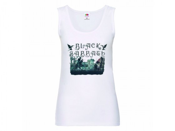Camiseta Black Sabbath 1 - tirantes blanca mujer